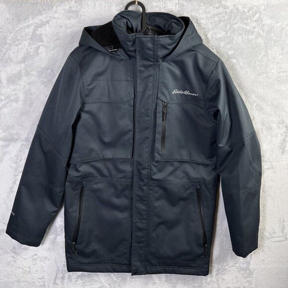 Eddie Bauer Heavy Jacket Men's Small Weatheredge Sherpa Lined Hooded Zip Pockets - Picture 1 of 14